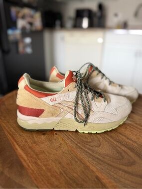 Asics Gel-Lyte V Beige with Orange and Olive Accents